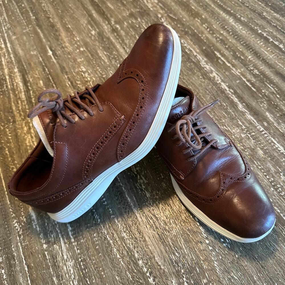 Cole Haan Grand OS Tour Wingtip Oxford Brown Leather Dress Shoes Men’s Size 12M